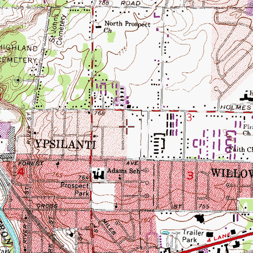 Topographic Map of Charles Street Tot Lot, MI