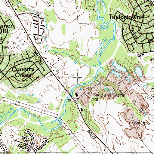 Topographic Map of Whittington Sand Pit, DE
