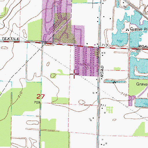 Topographic Map of Pine Park, MI