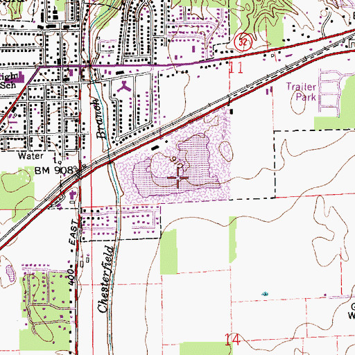 Topographic Map of Chesterfield Pit, IN