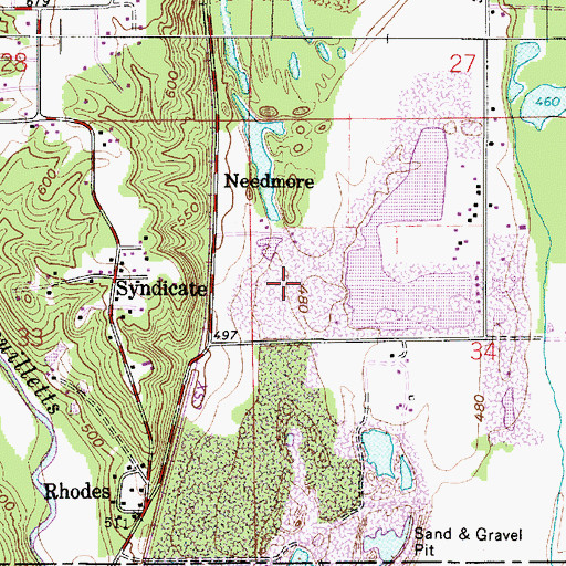 Topographic Map of Clinton Sand Pit, IN