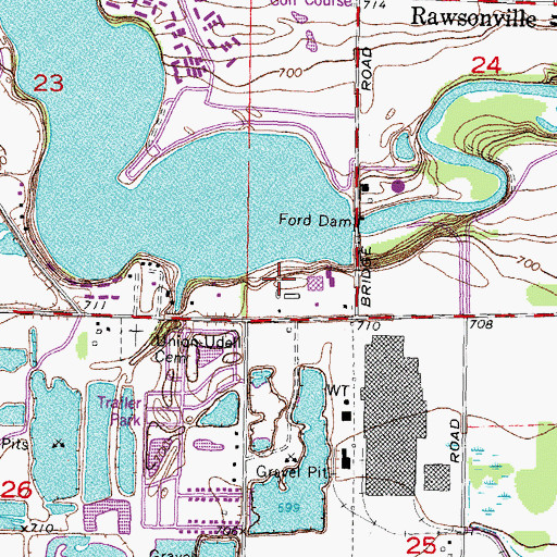 Topographic Map of Lakeside Park, MI