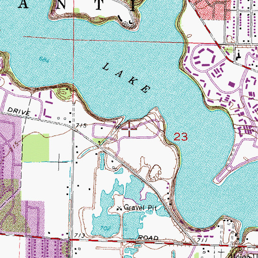 Topographic Map of Ford Lake Park, MI
