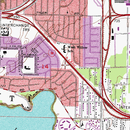 Topographic Map of Sugarbrook Park, MI