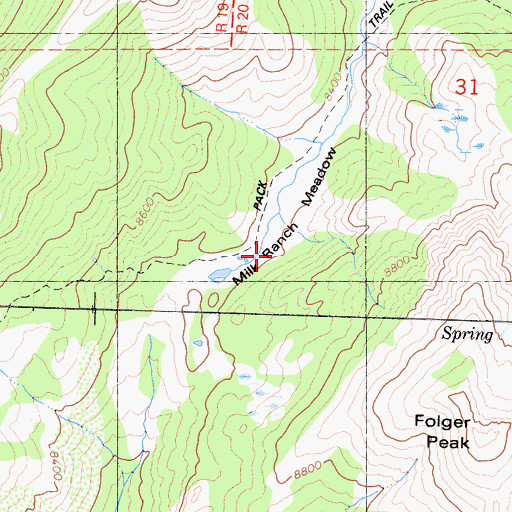 Topographic Map of Milk Ranch Meadow, CA
