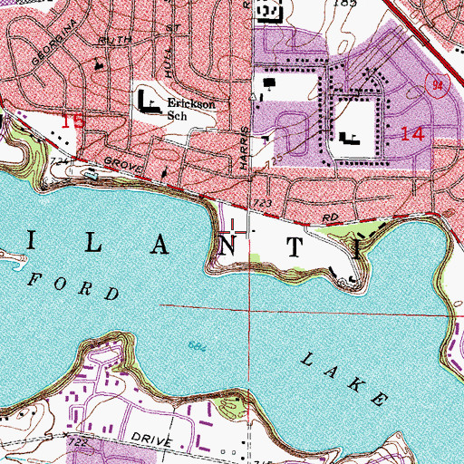 Topographic Map of Loonfeather Point Park, MI