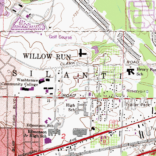 Topographic Map of Community Center Park, MI