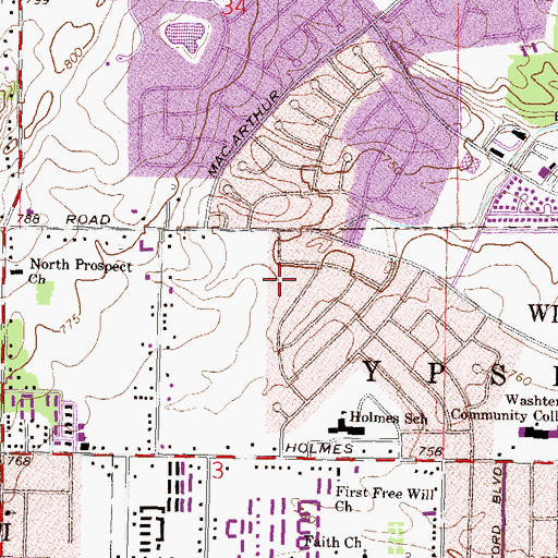 Topographic Map of Rambling Road Park, MI