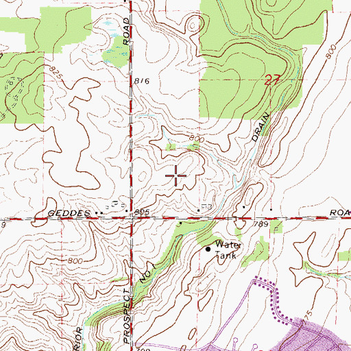 Topographic Map of LeFurge Woods Nature Preserve, MI
