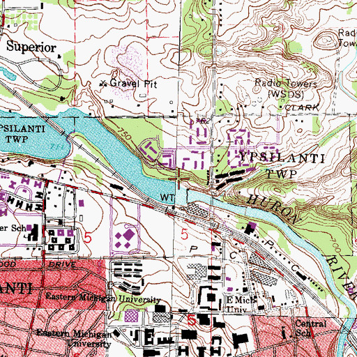 Topographic Map of Peninsular Park, MI