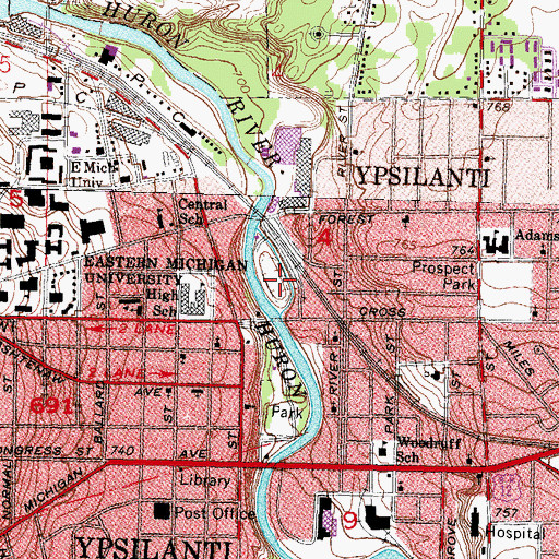 Topographic Map of Frog Island Park, MI