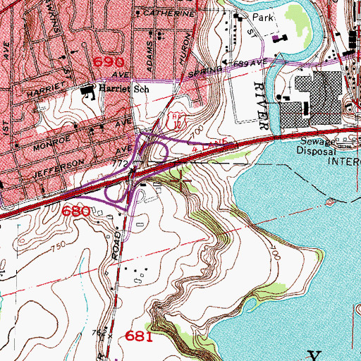 Topographic Map of North Bay Park, MI