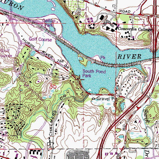 Topographic Map of South Pond Nature Area, MI