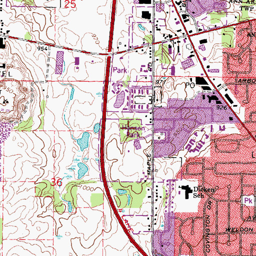 Topographic Map of Hansen Nature Area, MI