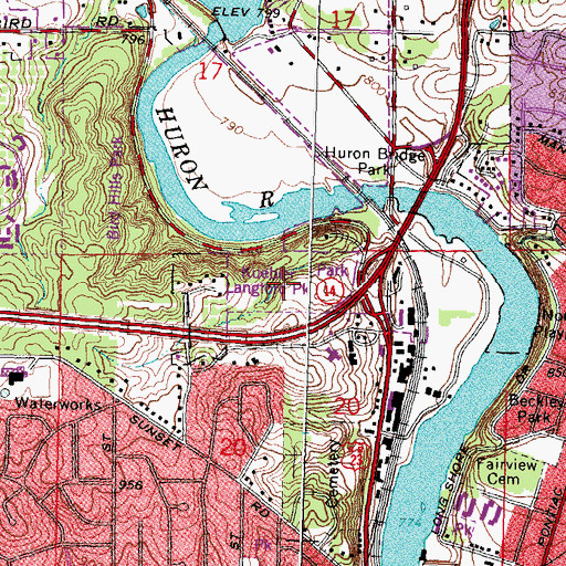 Topographic Map of Kuebler Langford Nature Area, MI
