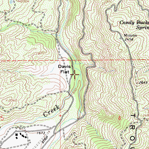 Topographic Map of Mill Creek, CA