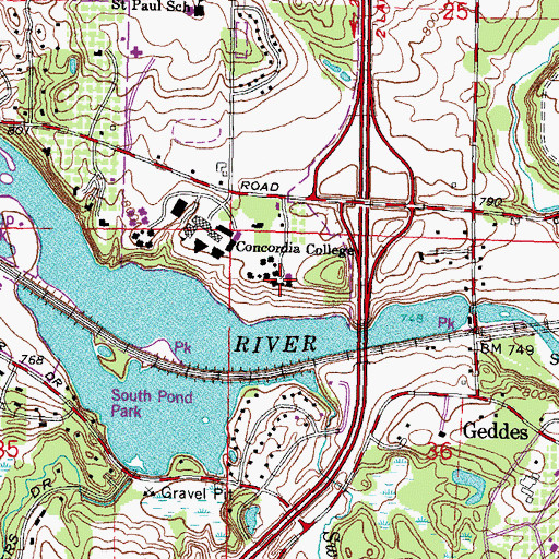 Topographic Map of Titus Residence Hall, MI
