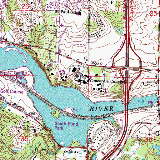 Topographic Map of Chapel of the Holy Trinity, MI