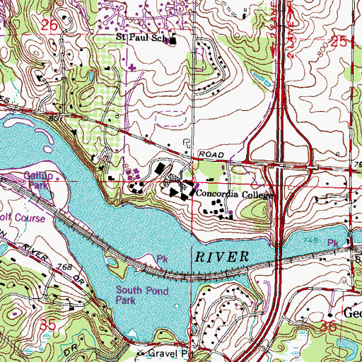 Topographic Map of Zimmerman Library, MI