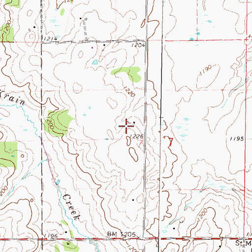 Topographic Map of Warga Dairy Farm, MN