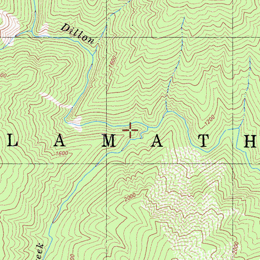 Topographic Map of Mill Creek, CA