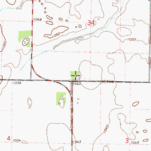 Topographic Map of Prairie Dairy Farm, MN