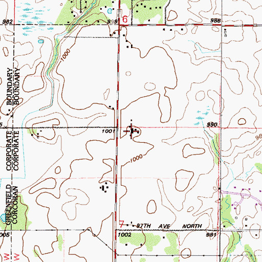 Topographic Map of Tessmer Dairy Farm, MN