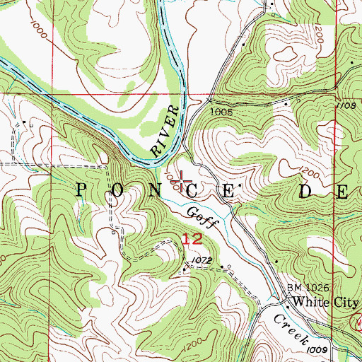 Topographic Map of Sam Thomas Camp (historical), MO
