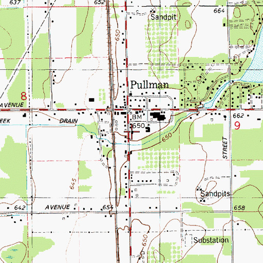 Topographic Map of Lee Township Fire Department, MI