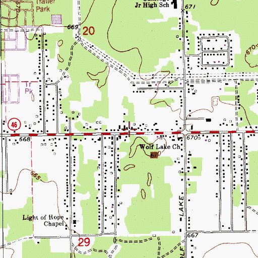 Topographic Map of Egelston Township Fire Department, MI