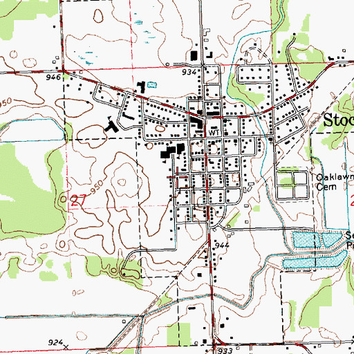 Topographic Map of Stockbridge Area Emergency Services Authority / Stockbridge Fire Department, MI