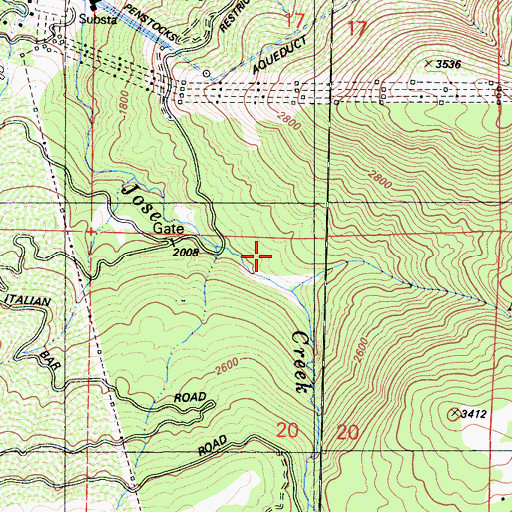 Topographic Map of Mill Creek, CA