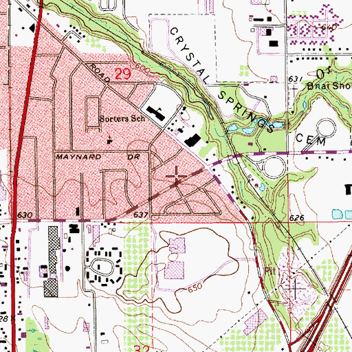 Topographic Map of Benton Charter Township Fire Department Station 3, MI