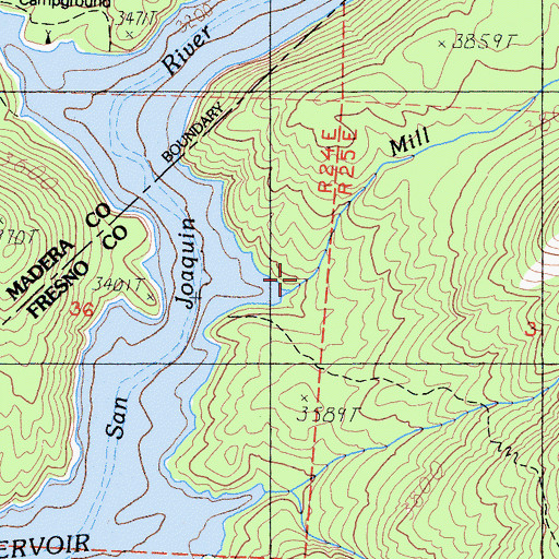 Topographic Map of Mill Creek, CA