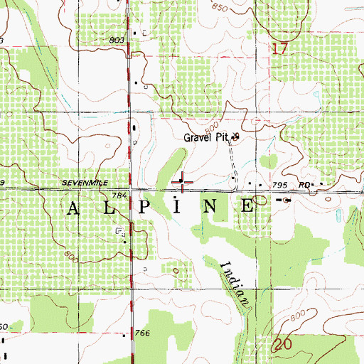 Topographic Map of Alpine Township Fire Department Station 2, MI
