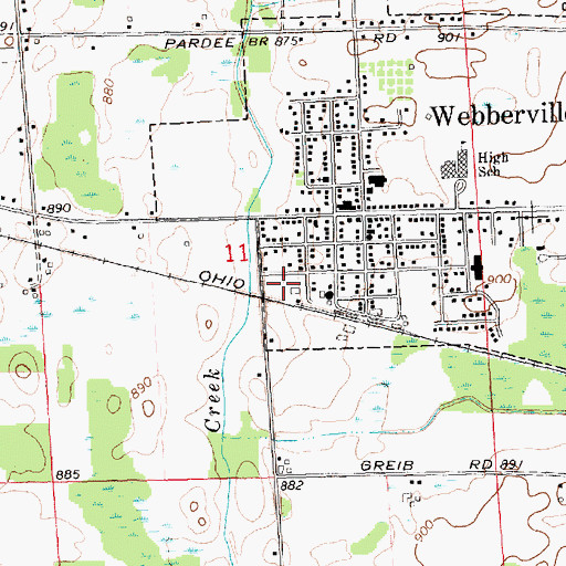 Topographic Map of Leroy Township Fire Department, MI