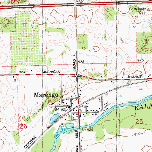 Topographic Map of Marengo Township Fire Department, MI
