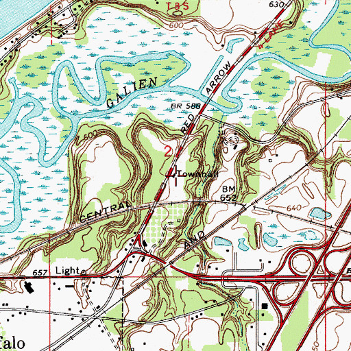 Topographic Map of New Buffalo Township Fire Department Station 1 Headquarters, MI