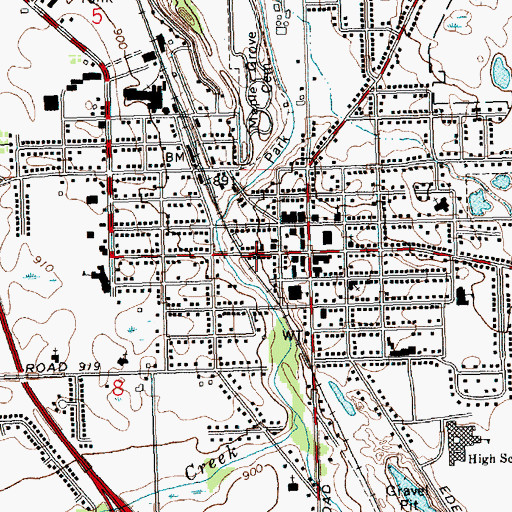 Topographic Map of Mason Fire Department Fire Station 1, MI