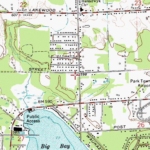 Topographic Map of Park Township Fire Department Station 2 Central, MI