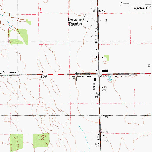 Topographic Map of Berlin Orange Fire Department, MI