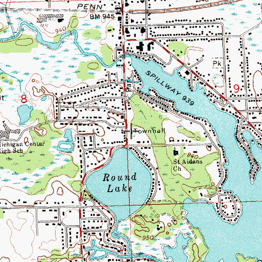 Topographic Map of Leoni Township Fire Department Station 1 Headquarters, MI