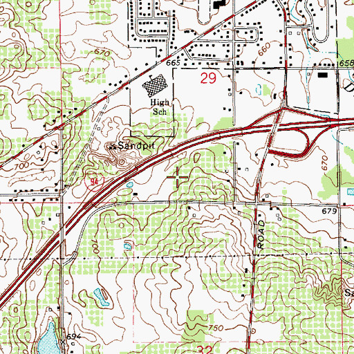 Topographic Map of Coloma Emergency Ambulance Service, MI