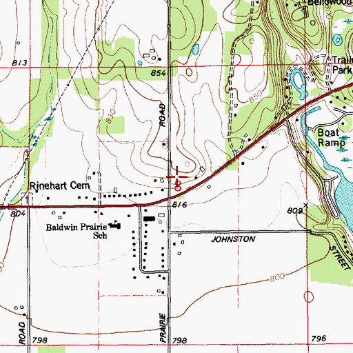 Topographic Map of Porter Fire and Emergency Medical Services, MI