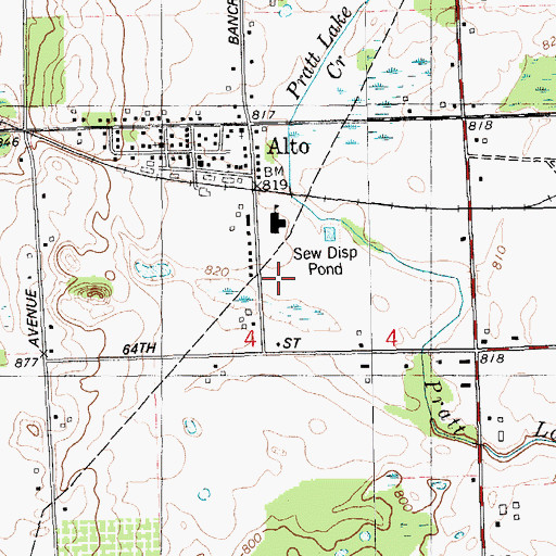 Topographic Map of Bowne Township Fire Department, MI