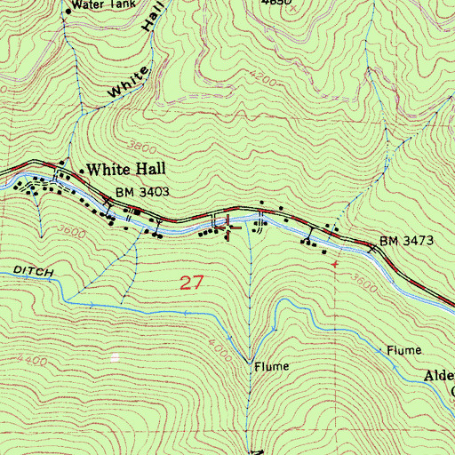 Topographic Map of Mill Creek, CA