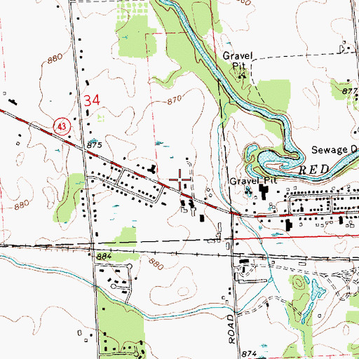Topographic Map of Northeast Ingham Emergency Service Authority, MI
