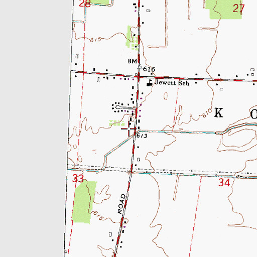 Topographic Map of Kochville Township Fire Department, MI