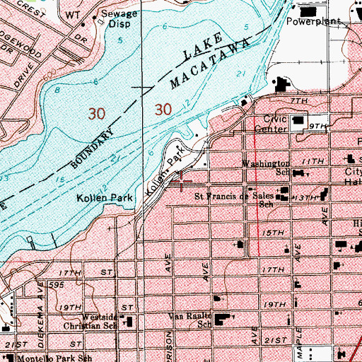 Topographic Map of Holland Fire Department Station 2 Central, MI
