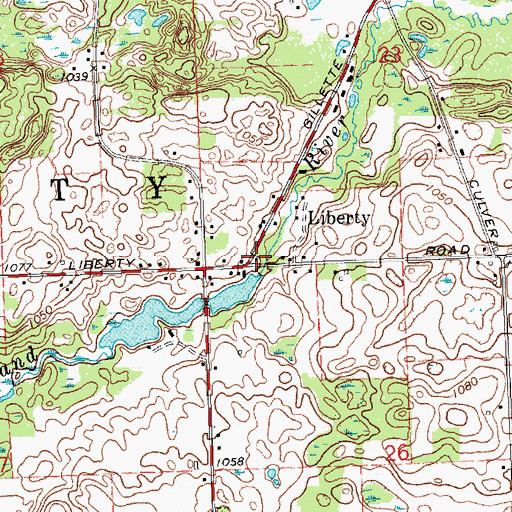 Topographic Map of Liberty Township Fire Department, MI